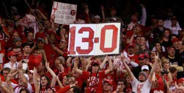 University of Utah fan boasting that the Utes were the only undefeated team in 2008. The Utes finished 6th in the BCS ranking.
